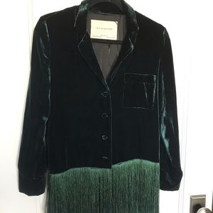 ZARA Studio Emerald Velvet Relaxed Blazer